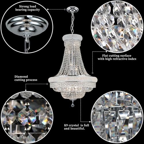 Chrome Crystal Chandeliers for Dining Room