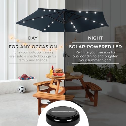 7.5ft Solar Umbrella LED Lighted Patio Umbrella