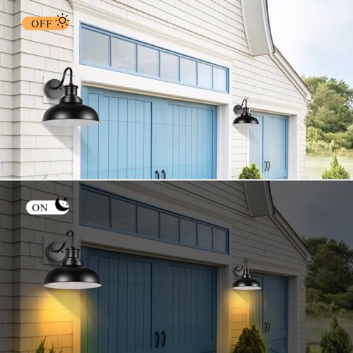 Outdoor Barn Lights Outdoor Wall Sconces Farmhouse Exterior Wall Mount Light Vintage Outside Wall Lighting Fixture Industrial Black White Lanterns for Porch
