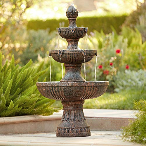 Ravenna 43" Large Italian Garden Tiered Outdoor Fountain