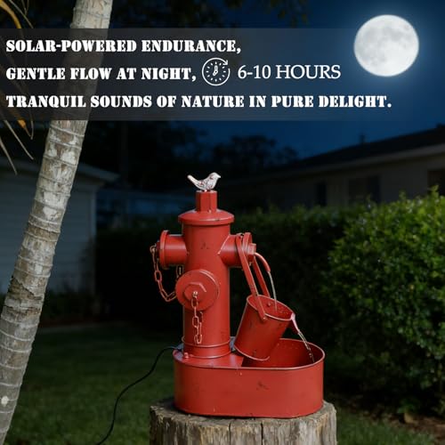 Metal Solar Powered Water Fountain with Backup Battery