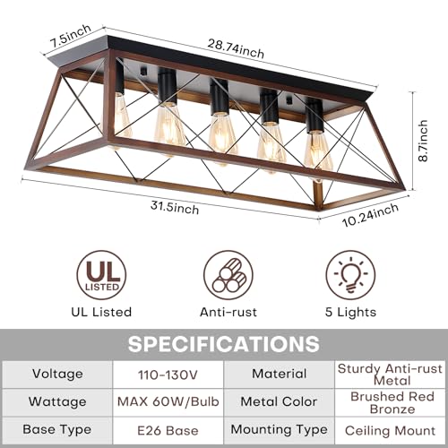 31.5" Flush Mount Ceiling Light