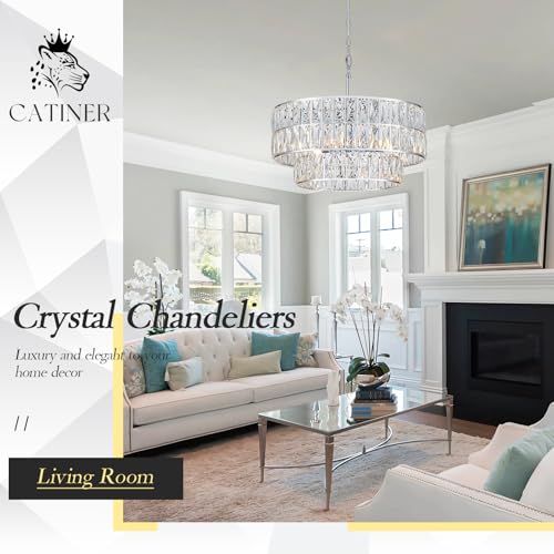 Chrome Crystal Chandelier 20" 6