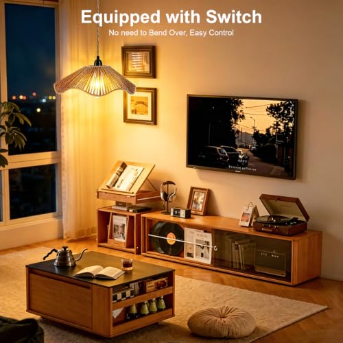 4 Pcs Wavy Rattan Lamp Shades (4 Count)