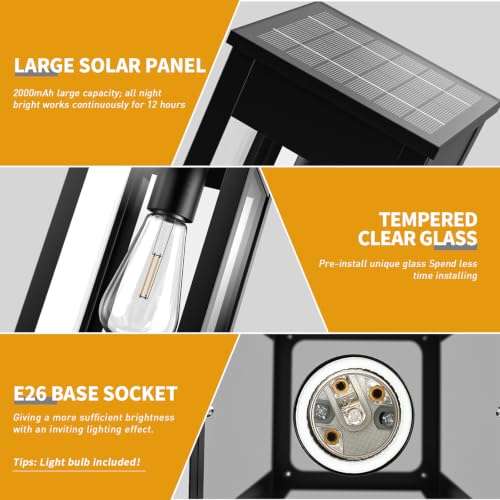 15.5'' Outdoor Solar Post Light