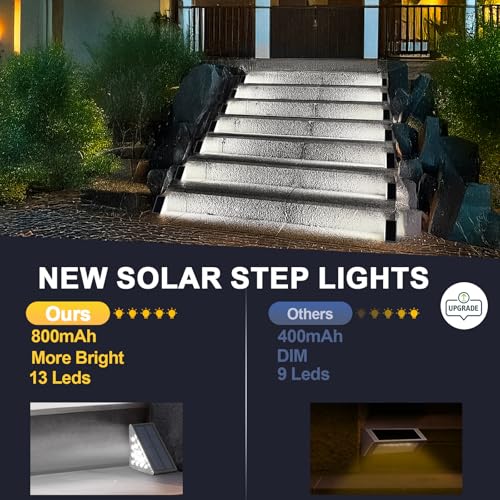 LED Solar Step Lights Waterproof Outdoor Stair Lights (8 Count)