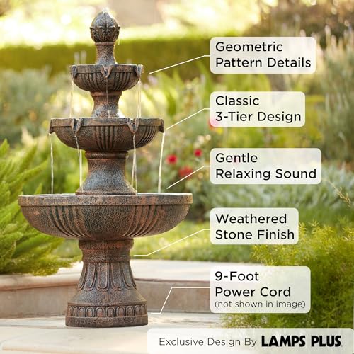 Ravenna 43" Large Italian Garden Tiered Outdoor Fountain