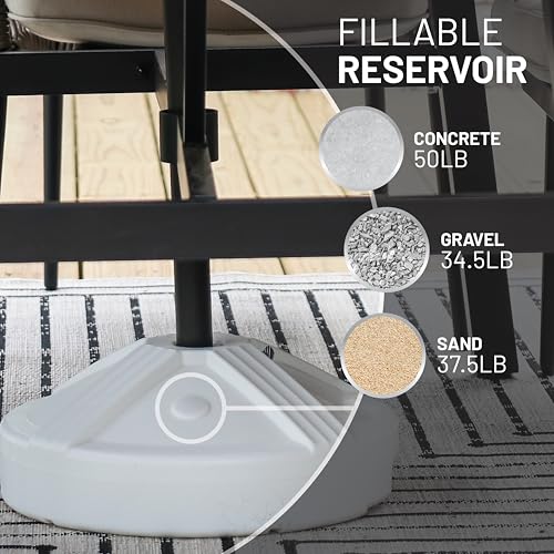 Durable Fillable Umbrella Base Designed to be Used with a Patio Table