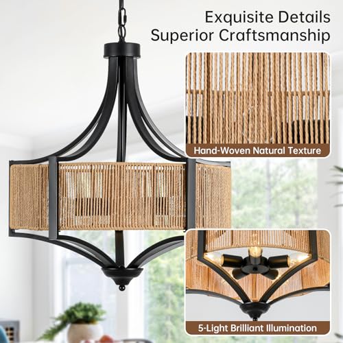 20" Rattan Chandelier