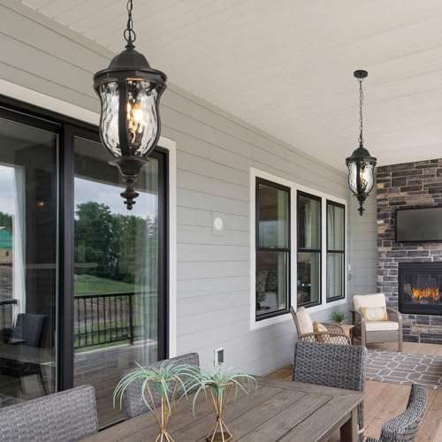 Large Outdoor Pendant Light Fixtures 23.6'' Exterior Hanging Lantern