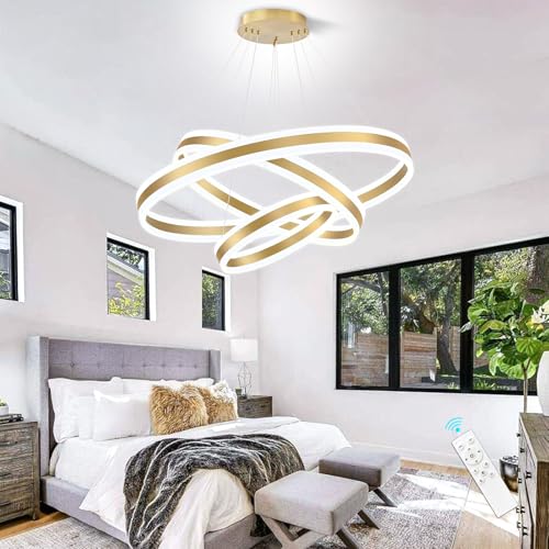 3 Rings Modern Gold LED Chandelier (3 Count)
