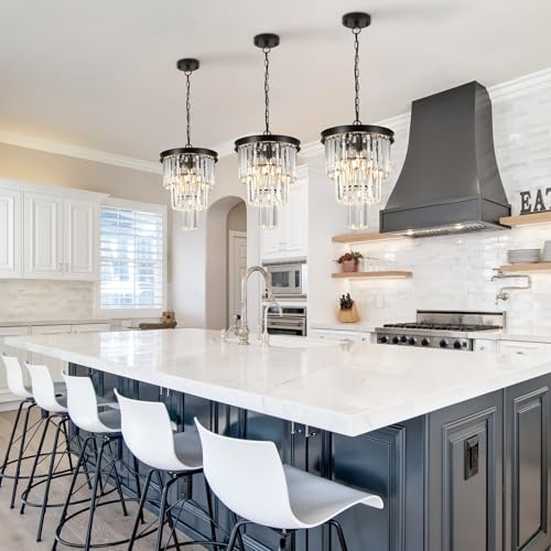 12" Modern Crystal Chandeliers (3 Count)