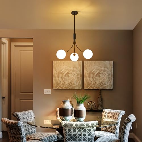 3 Light Modern Farmhouse Black Chandeliers for Entryway