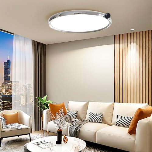 Chrome Round Flat Panel Light