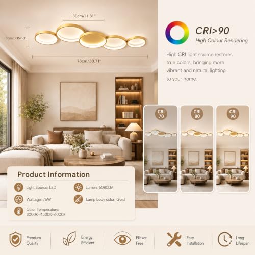 39.37 Inch Modern LED Ceiling Light Fixture