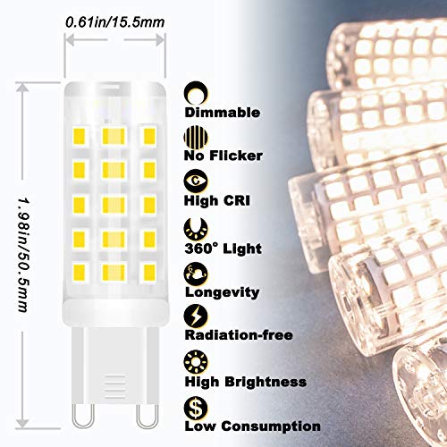 G9 Led Bulbs Dimmable 3W Replace 20W 25W 30W Halogen (10 Count)