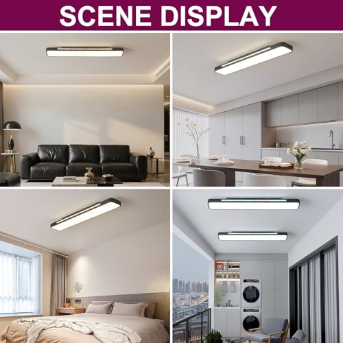 Modern LED Ceiling Light with Remote 39in Flush Mount Light Fixture