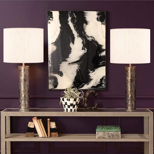 Beige Bamboo Knot Linen Textured Lamp Shades Set of 2 Large Drum Lamp Shade 16``Top x 16``Bottom x 12``High (2 Count)