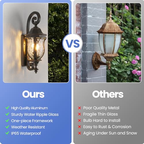 Black Brush Red Exterior Wall Sconces