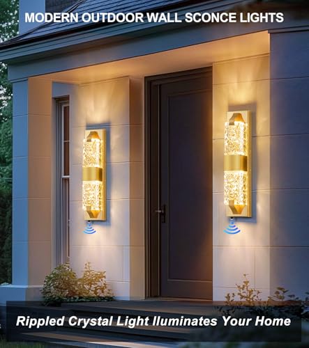 18.5" Gold Outdoor Wall Light Fixtures (2 Count)