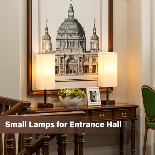White Bedside Lamps for Bedroom Set of 2 (2 Count)
