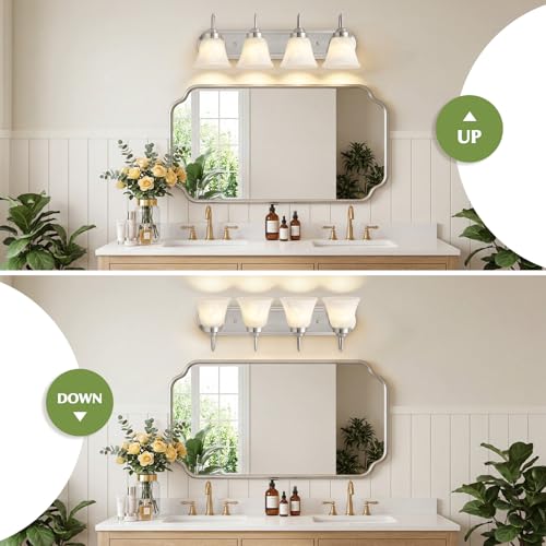 4 Light Brushed Nickel Vanity Light for Bathroom