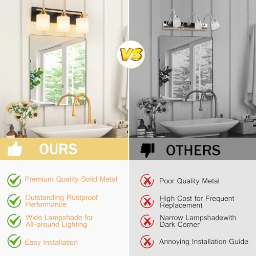Modern Bathroom Light Fixtures Over Mirror (3 Count)