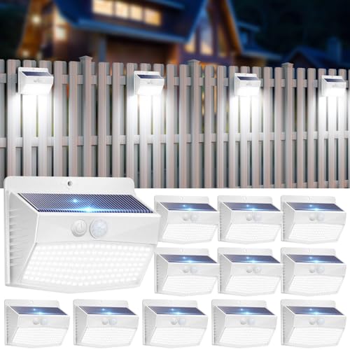 12 Pack Solar Motion Sensor Lights Outdoor Waterproof with 3 Modes (12 Count)