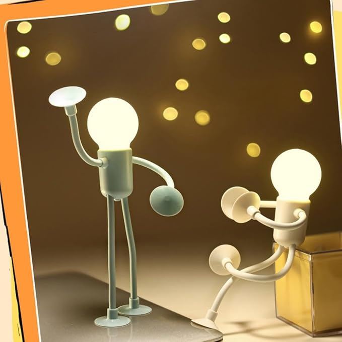 Funny Sportsman Night Light, Changeable Shape 2025 New Cute Light Bulb Man Mini Night Light, DIY Shape Night Lights, Suction Cup Bendable Desk Lamp for Boys Girls Room Bedroom
