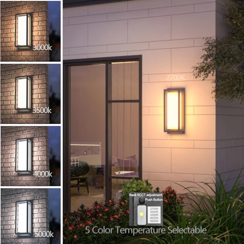 Dimmable LED Outdoor Wall Sconce (2 Count)