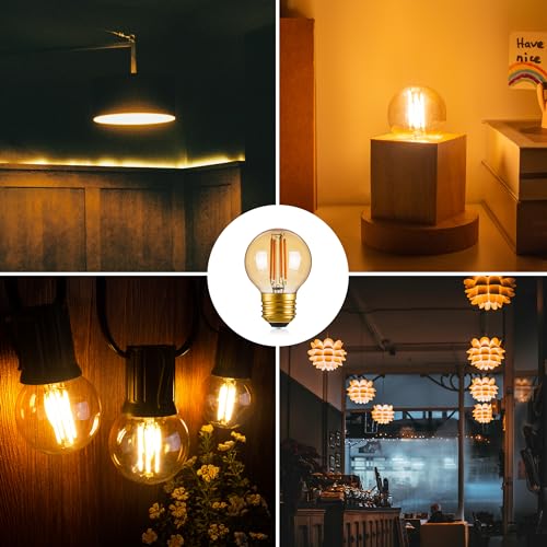 Dimmable G16.5 Amber LED light Bulb 40 Watt (2 Count)