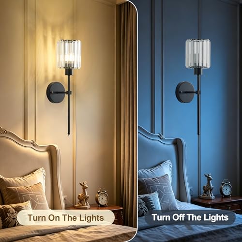 Hardwired Crystal Wall Sconces Set of 2 (2 Count)