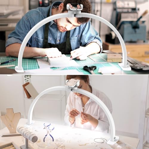 Foldable Half Moon Nail Desk Lamp with Phone Holder