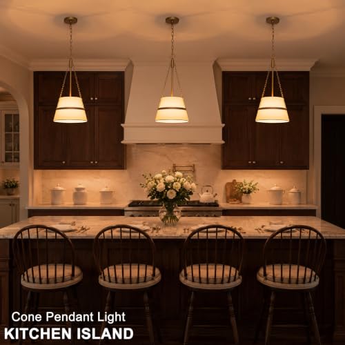 11.4" Gold Drum Pendant Light for Kitchen Island