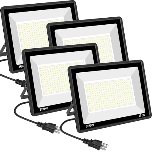 4Pack 300W LED Flood Lights Outdoor (4 Count)