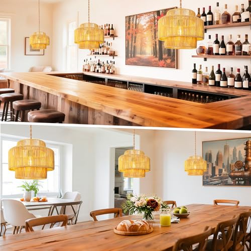 Hanging Light Lamp Shades Boho Rattan Lamp Shades