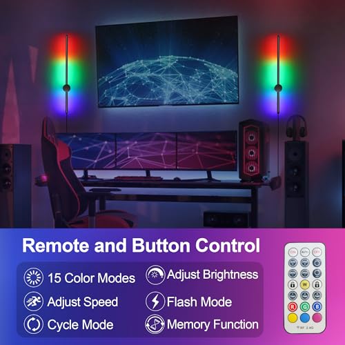 RGB LED Wall Sconces Set of Two with Remote (2 Count)