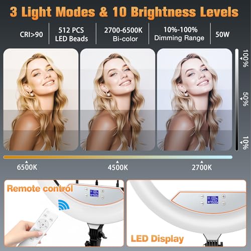 Large 22" Ring Light with Stand