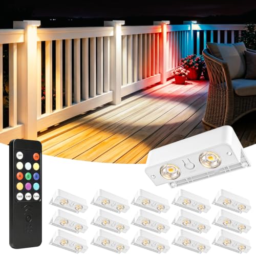 Solar Deck Lights with Remote (16 Count)
