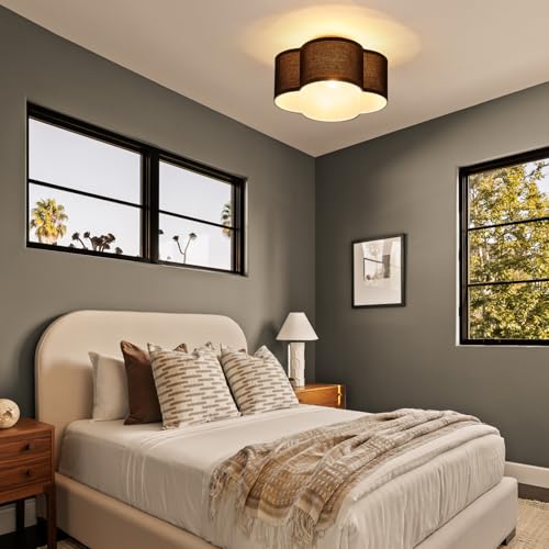 Black Semi Flush Mount Ceiling Light Fixture