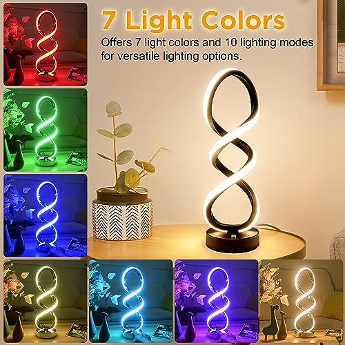 Modern Spiral LED RGB Table Lamp (2 Count)