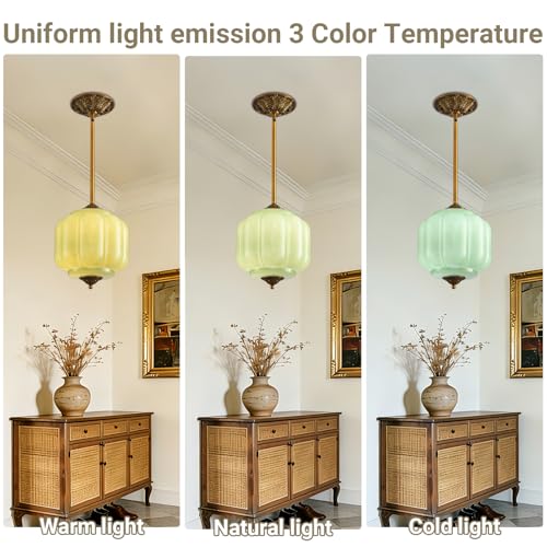 Vintage Milk Glass Pendant Light Fixture