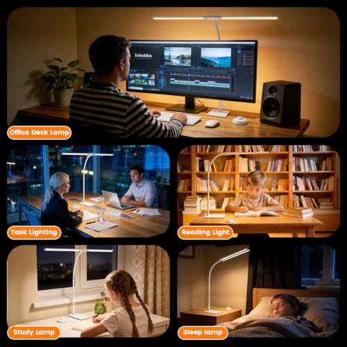 Desk Lamp for Home Office (White)