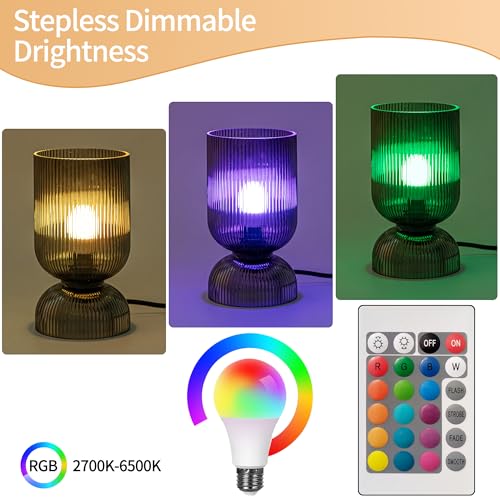 Modern RGB Glass Table Lamp with Remote