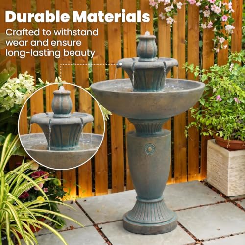 33H Italian Outdoor Water Fountain with LED Lights
