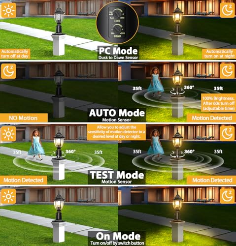 Motion Sensor Outdoor Post Lights