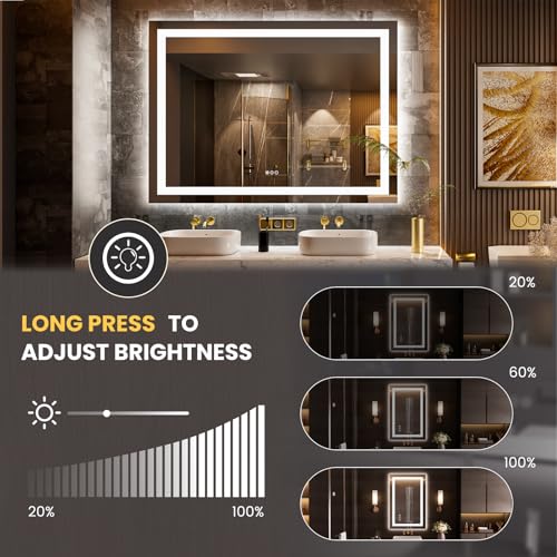 58"X40" LED Bathroom Mirror with Lights