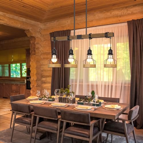 Kitchen Island Lighting Dining Room Light Fixture Rustic Wood