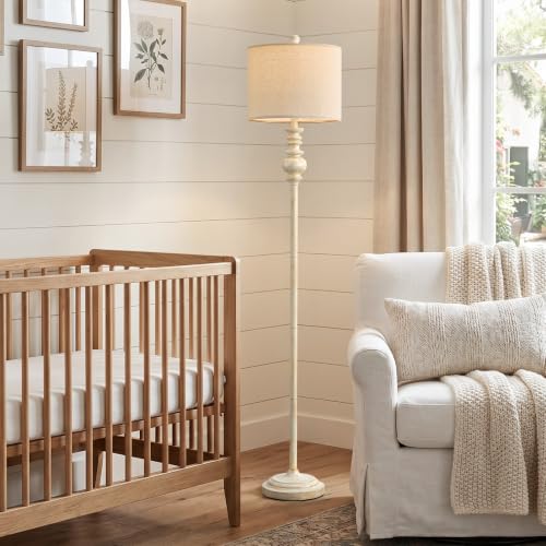 64.25" Farmhouse Floor Lamp for Living Room (White&Gold)