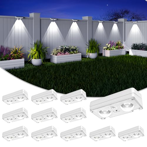 Solar Fence Lights Outdoor Waterproof (12 Count)